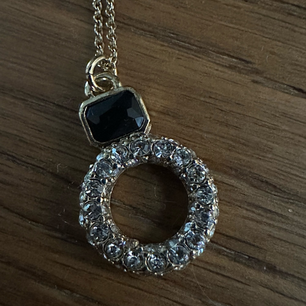 Kate spade platform chain necklace fashion jewelry gold black and sparkle NWT